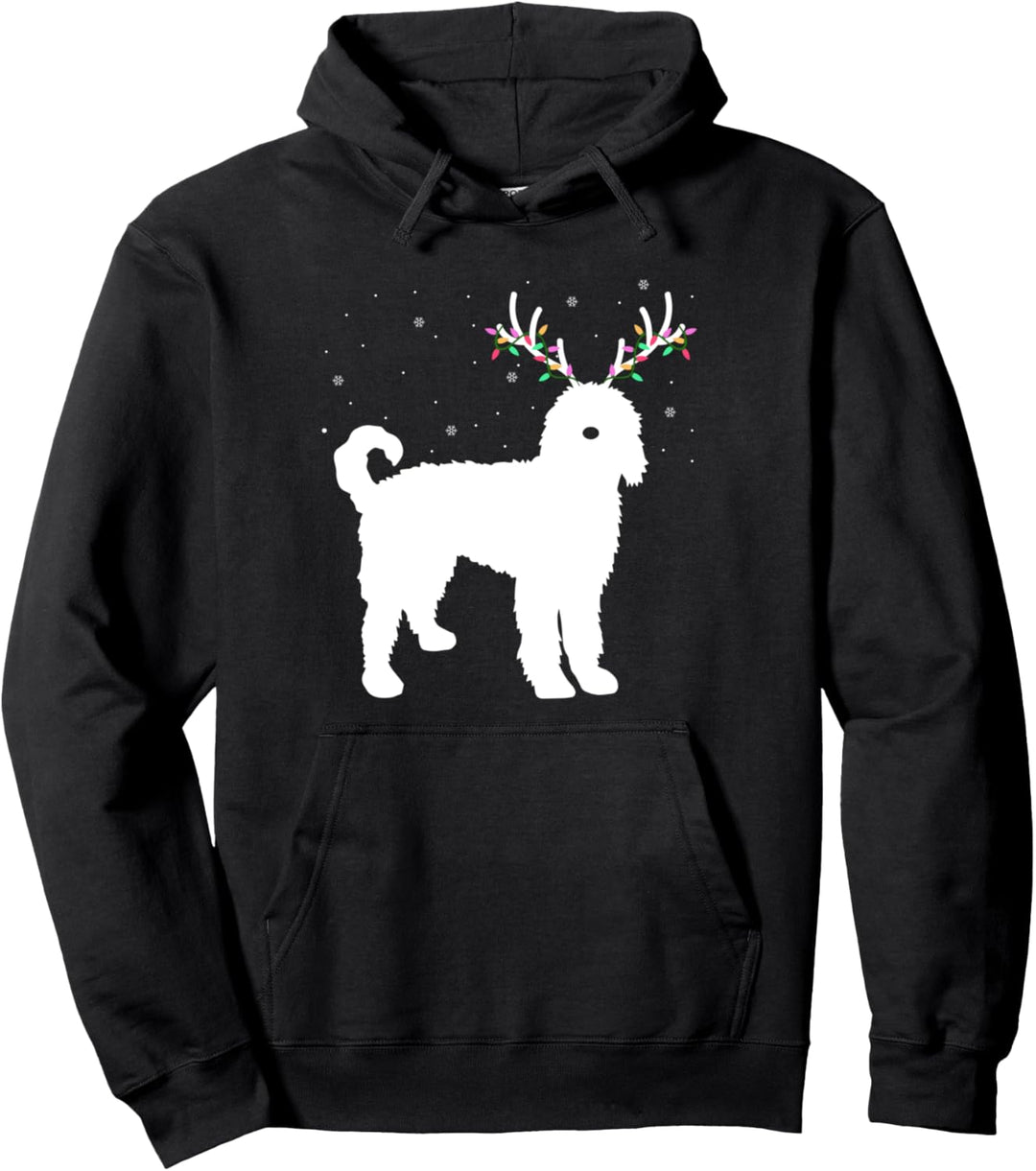 Weihnachts-Goldendoodle mit Geweih, Rentier Pullover Hoodie
