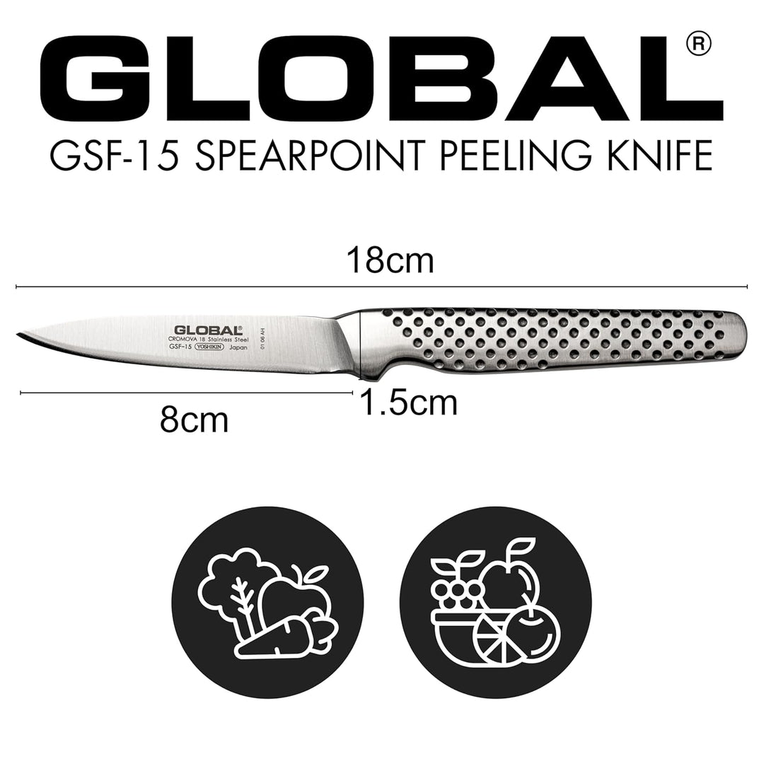 Global - Peeling Knife Spearpoint 8cm (GSF-15)