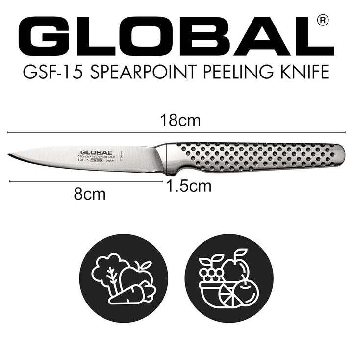 Global - Peeling Knife Spearpoint 8cm (GSF-15)