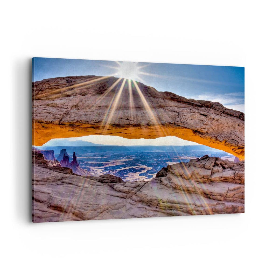 Bilder auf Leinwand 100x70cm Leinwandbild Felsen Ansicht Landschaft Gross Wanddeko Bild Schlafzimmer