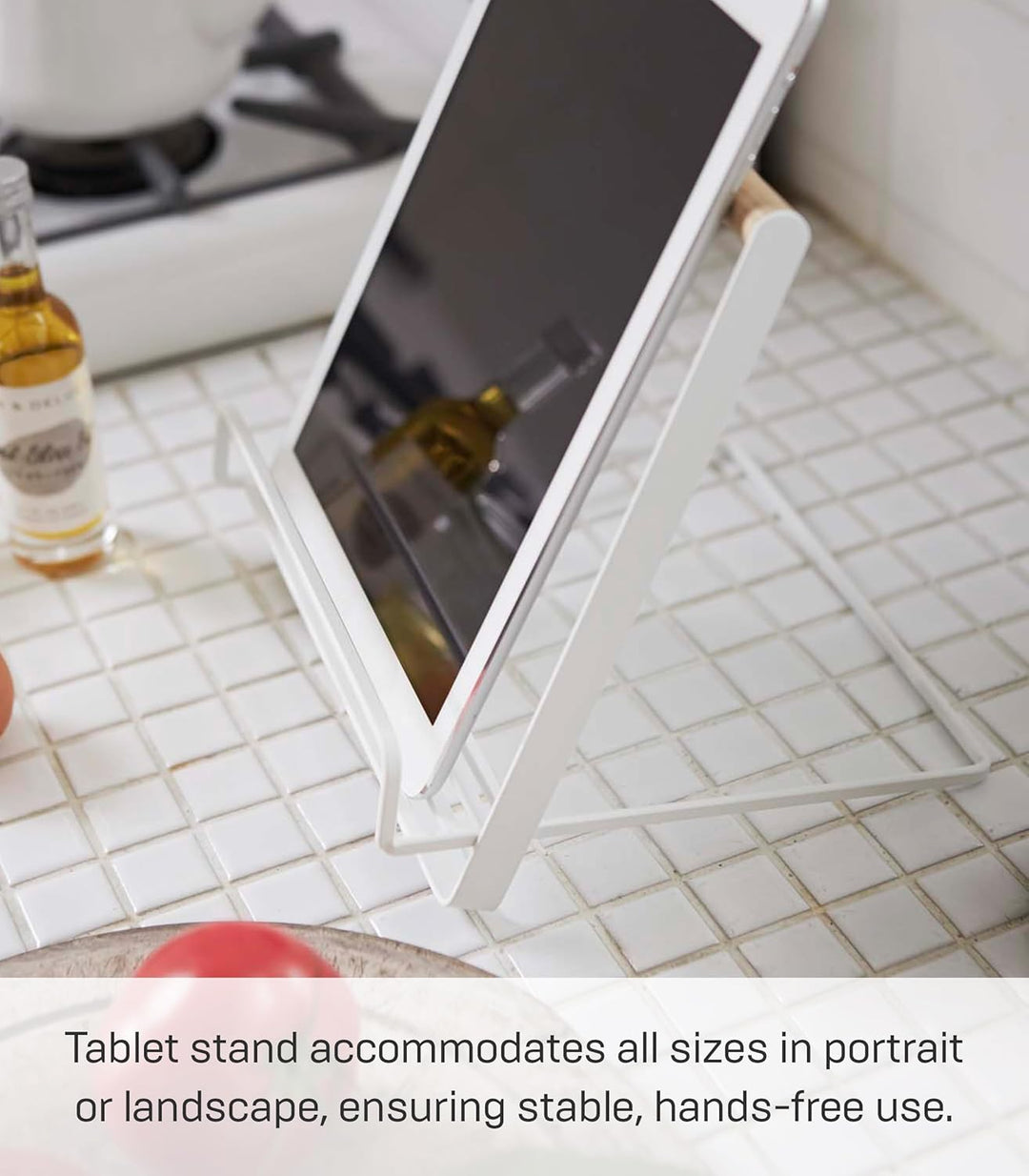 YAMAZAKI 2737 Tablet Kochbuchständer, Stahl, Weiss