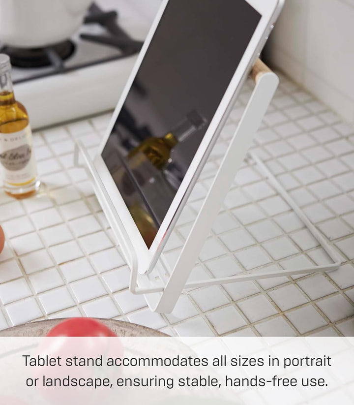YAMAZAKI 2737 Tablet Kochbuchständer, Stahl, Weiss