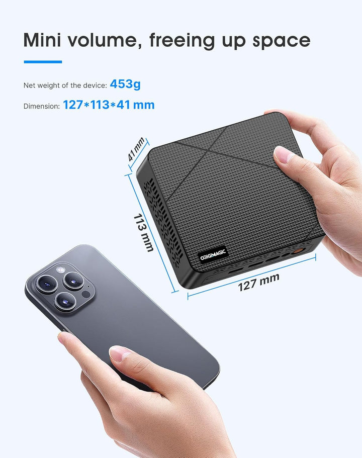C3 Mini PC Core i3 5005U (bis zu 2,0 GHz, 2C/4T), 8 GB DDR3 RAM 512 GB SSD, Dual Display/W10 Pro/WiF