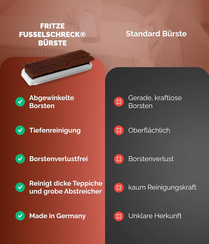 Textilbürste Tierhaarbürste – Abgewinkelte Borsten für effektive Textilreinigung, ideal für Teppiche
