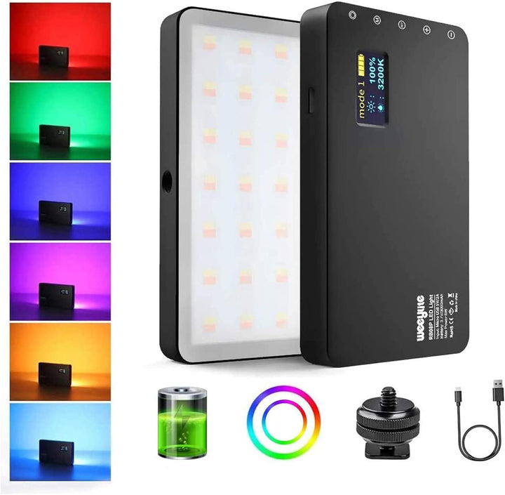 RB08P Led Videoleuchte RGB Zweifarbig 2500K ~ 8500K Video Licht Kamera Videolicht Einstellbar für Se