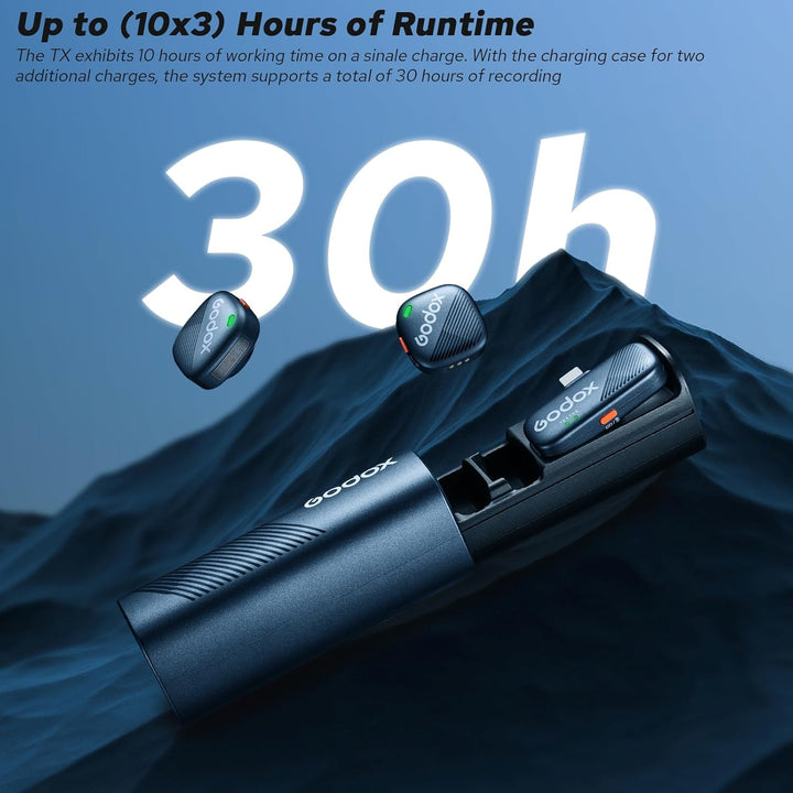 Godox Cube-SC Kit2 Wireless Lavalier Mikrofon für iPhone 15,Android, USB C, 8H Akkulaufzeit, 2.4G Wi