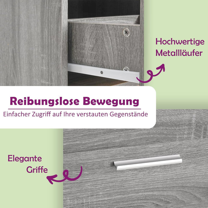 vidaXL Unterschrank mit Schublade Grau Sonoma 50x46x81,5 cm