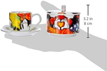 Egan Porzellan set 2 Kaffeetassen Stapelbar Mickey mit Zuckerdose und Tischset WMSET/20 grün