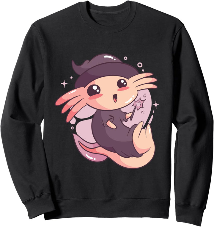 Niedliches magisches Axolotl Zauberer Hexe Lustiges Motiv Sweatshirt