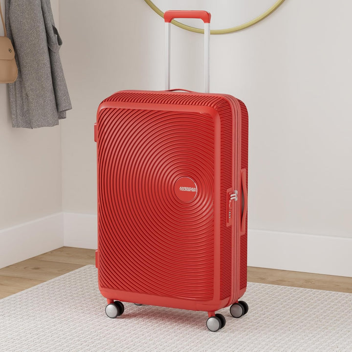 American Tourister Soundbox - Spinner L Erweiterbar Koffer, 77 cm, 110 L, Coral Red Rot (Coral Red)