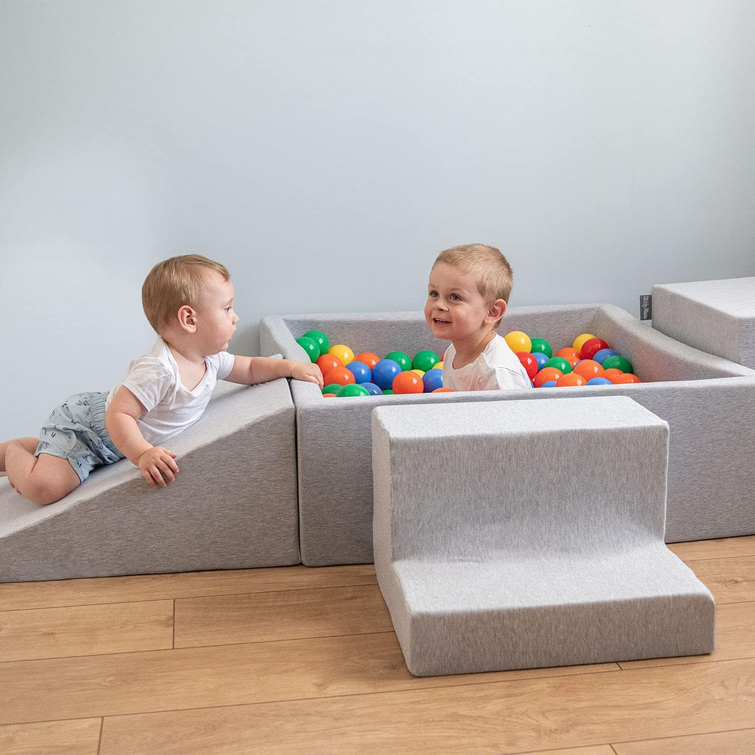 KiddyMoon Spielplatz Aus Schaumstoff Hindernisläufen, Element Stüfchen, Hellgrau Multi-Grösse Hellgr