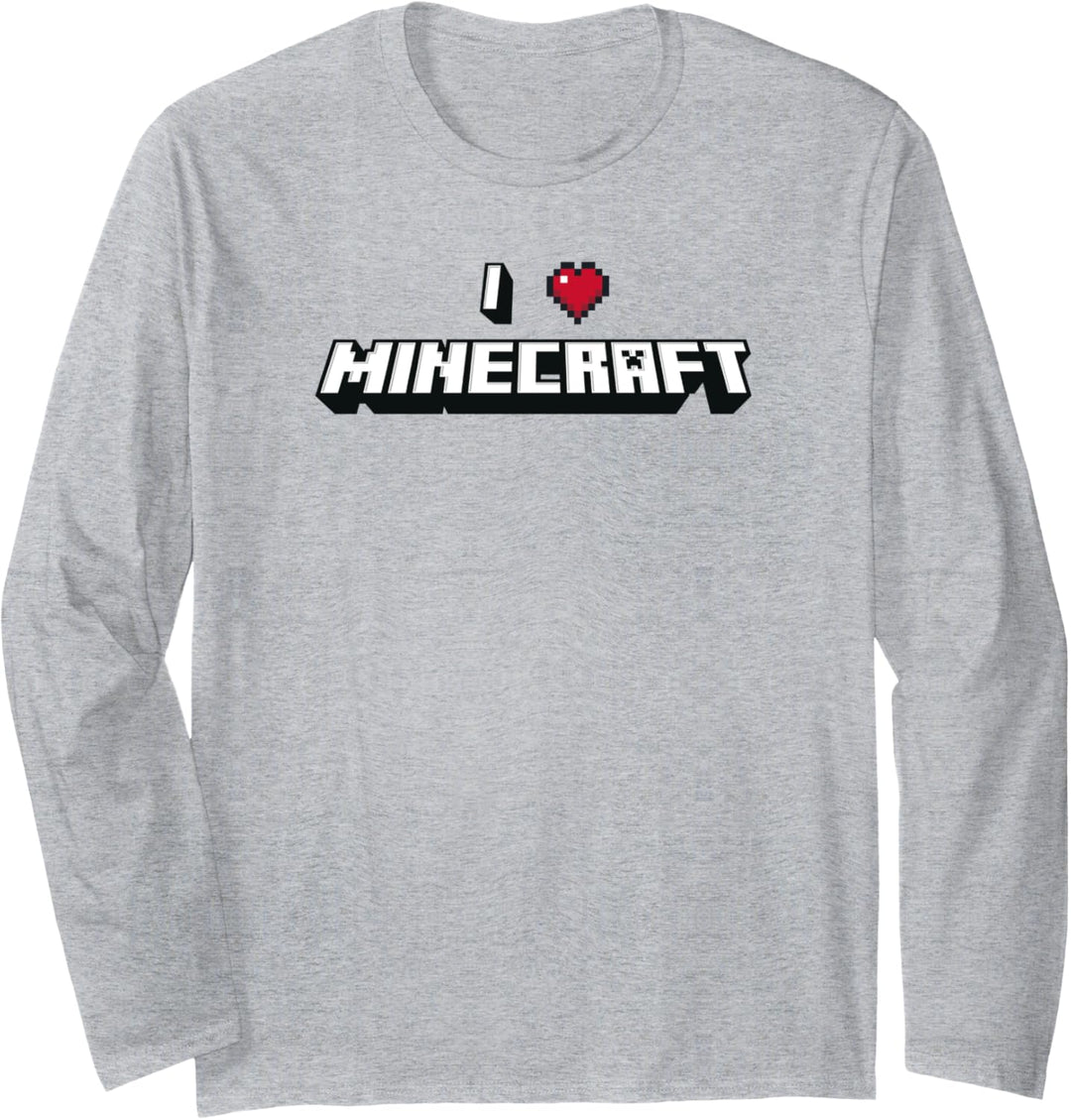 Minecraft I Heart Minecraft Logo Langarmshirt