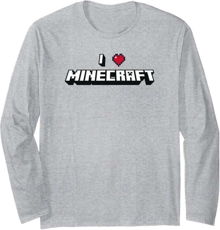 Minecraft I Heart Minecraft Logo Langarmshirt