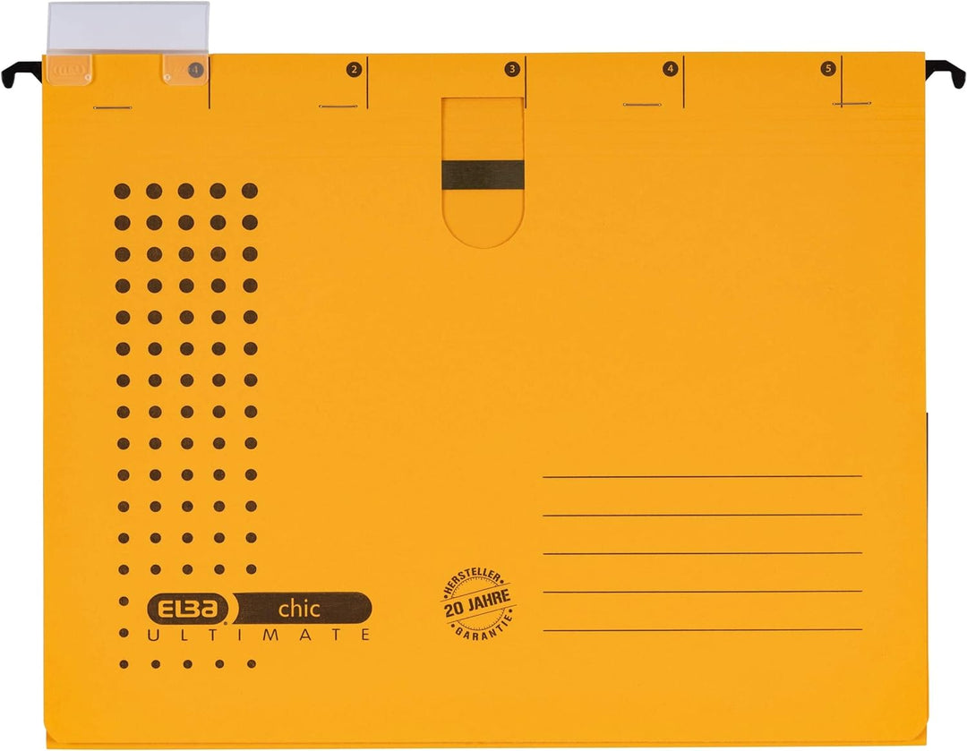 Elba Mehrfach-Hängehefter chic, für A4, aus Karton, gelb, 5 Stück gelb Organisationshefter chic ULTI