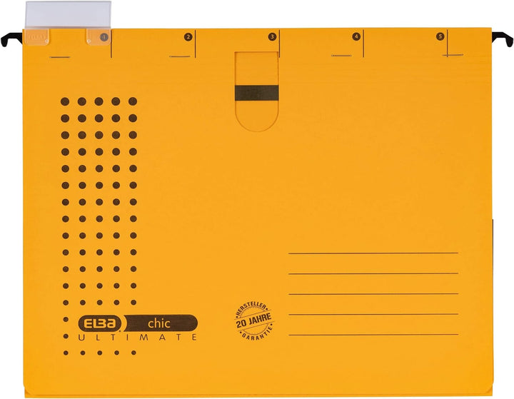 Elba Mehrfach-Hängehefter chic, für A4, aus Karton, gelb, 5 Stück gelb Organisationshefter chic ULTI