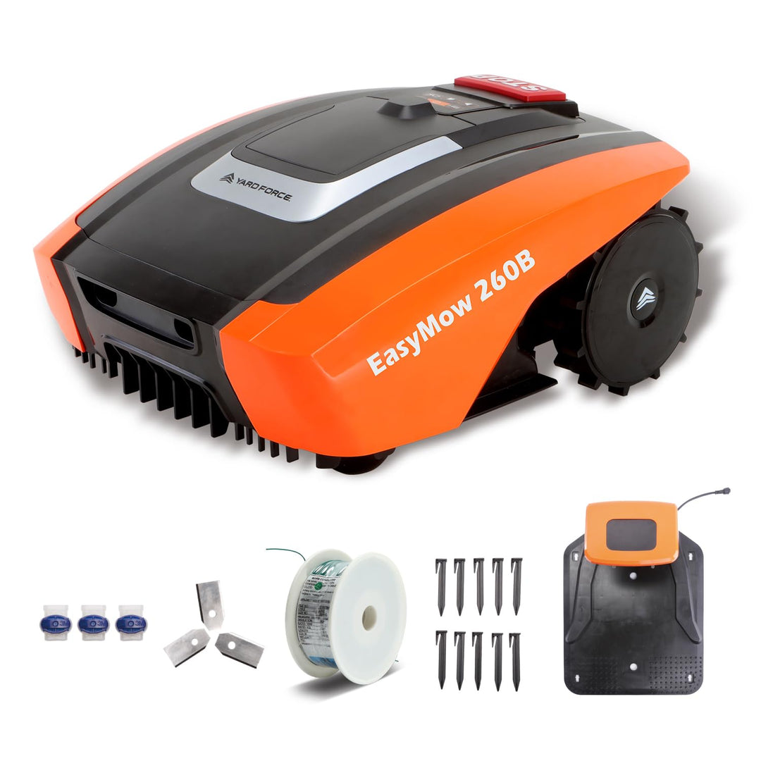 YARD FORCE Mähroboter EasyMow 260B bis zu 260 qm - Selbstfahrender Rasenmähroboter, einfache Bedienu