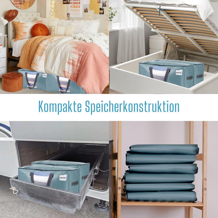 VENO Umzugstaschen 4 Stück Aufbewahrungstasche mit Griffe und Reissverschlüssen, Kleideraufbewahrung
