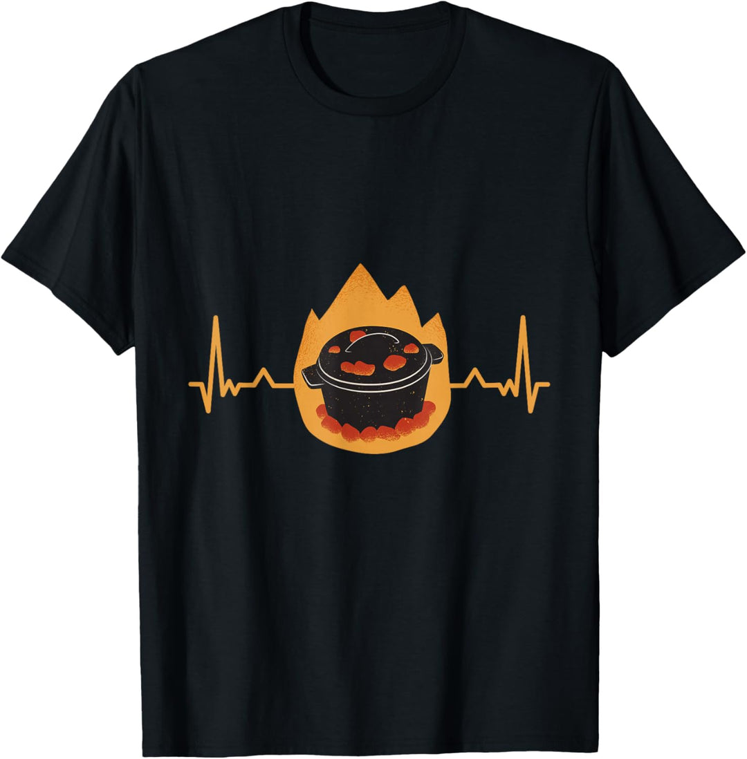 Dutch oven Grill Design Herzschlag - Dutch Oven T-Shirt