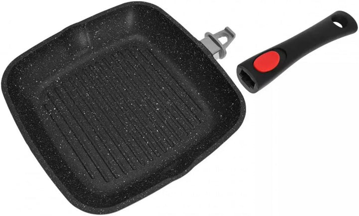 24cm Anti-Haft-Grillpfanne mit Marmorbeschichtung und abnehmbarer Griff KINGHOFF KH-1510