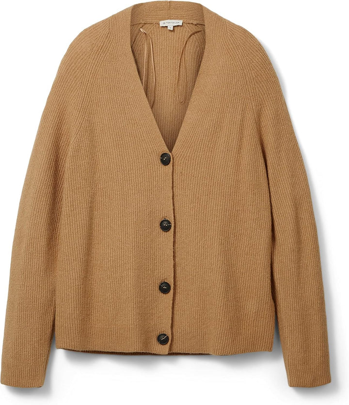 TOM TAILOR Damen Basic Cardigan XL 30263 - Soft Light Camel Melange, XL 30263 - Soft Light Camel Mel