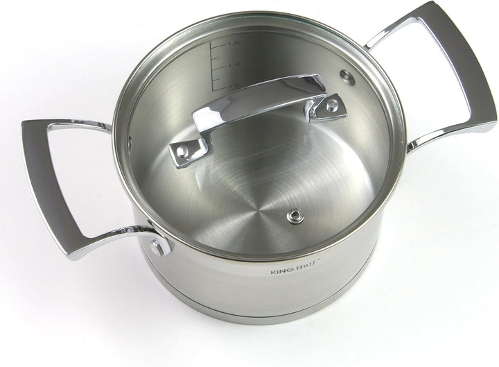 Kinghoff Topfset mit Deckel 8-teilig Induktion Topf Kochtopfset Set KH-1202