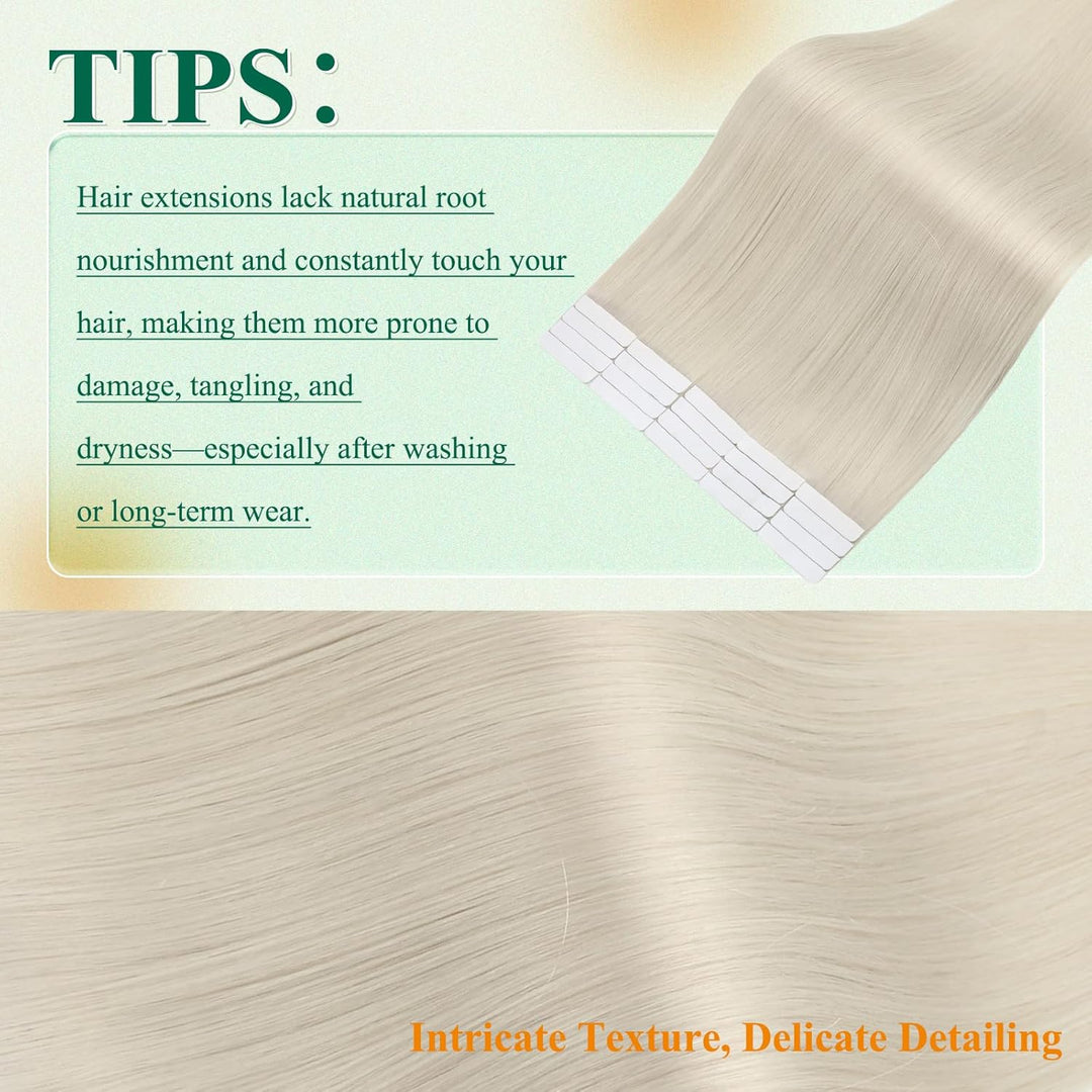 Easyouth Echthaar Extensions Tape Platinblond Skin Weft Tape Extensions Echthaar Weissblond Tape in