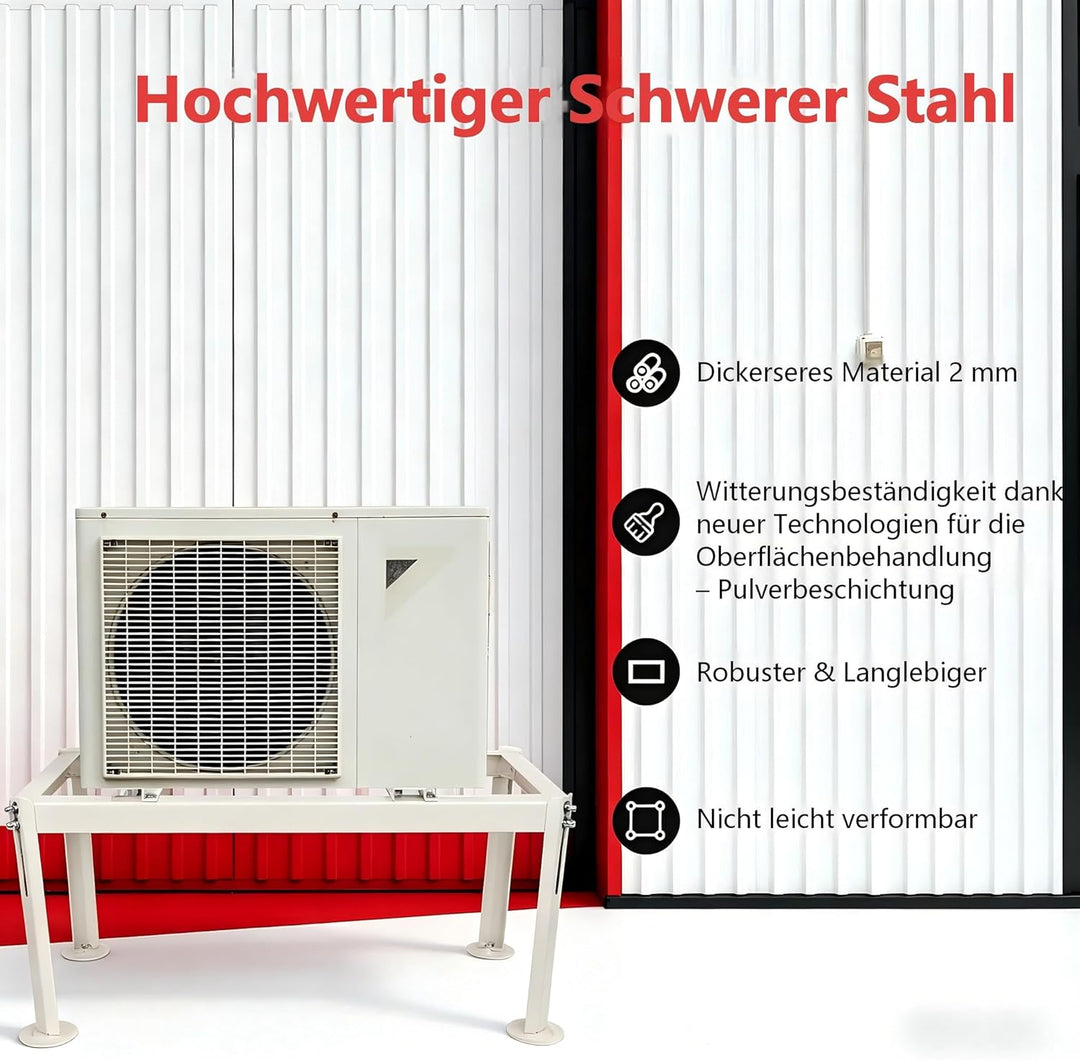 Wostore Wärmepumpe Bodenständer Klimaanlage Bodenkonsole Klimaständer Gestell bis 140 kg 9000-24000