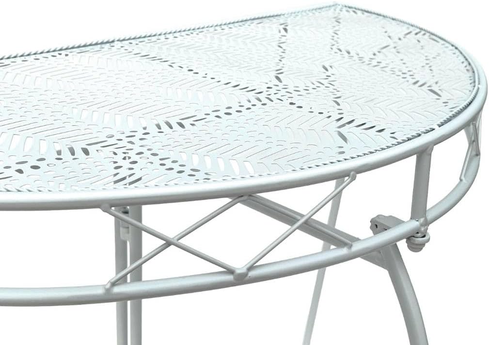 DanDiBo Konsolentisch Wandtisch Weiss 96313 Beistelltisch Metall 75 cm Gartentisch Halbtisch Tisch H