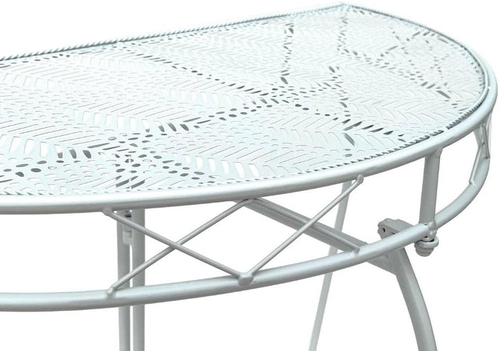DanDiBo Konsolentisch Wandtisch Weiss 96313 Beistelltisch Metall 75 cm Gartentisch Halbtisch Tisch H