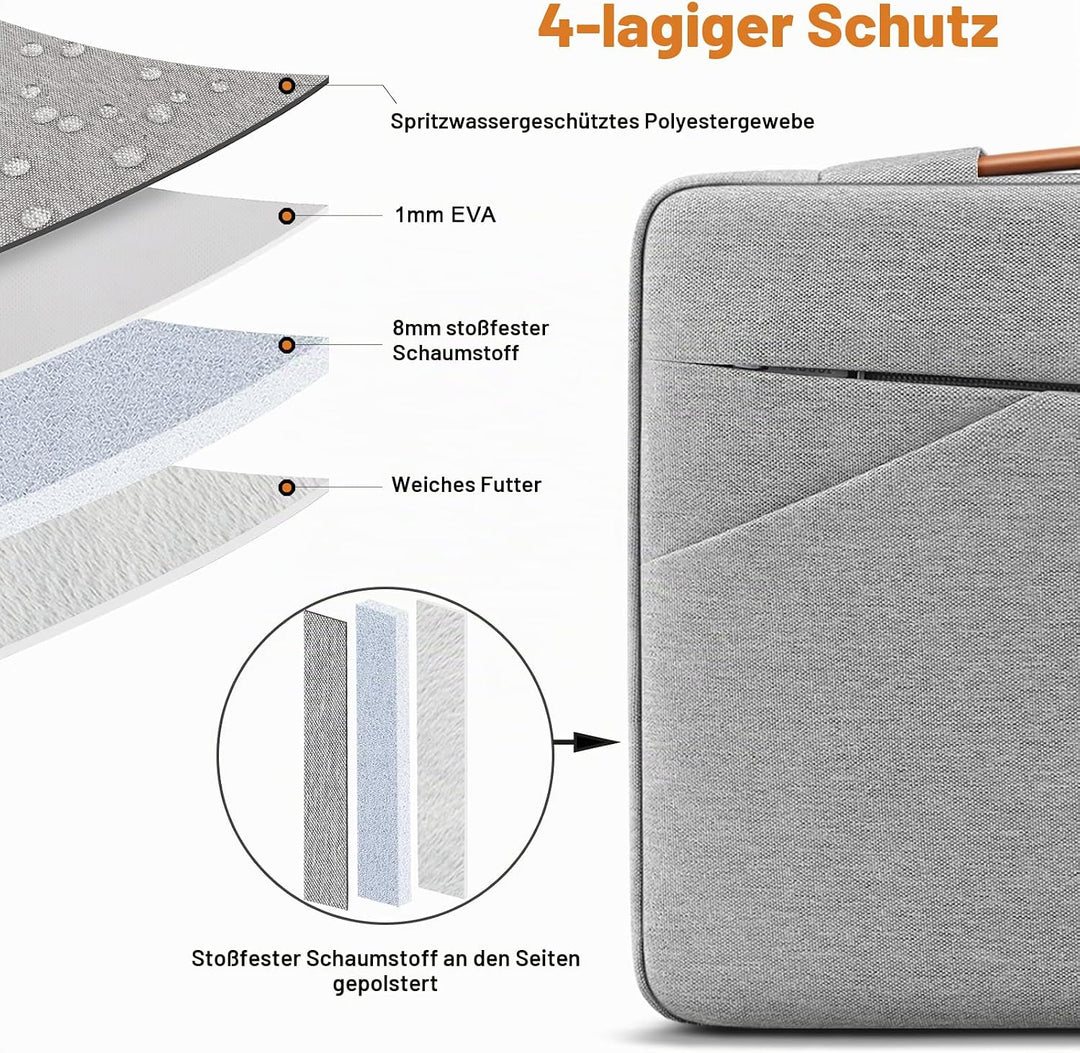 TECOOL 14 Zoll Laptop Tasche Hülle Laptoptasche für 14 Zoll Lenovo HP Dell Acer Asus Notebook Chrome