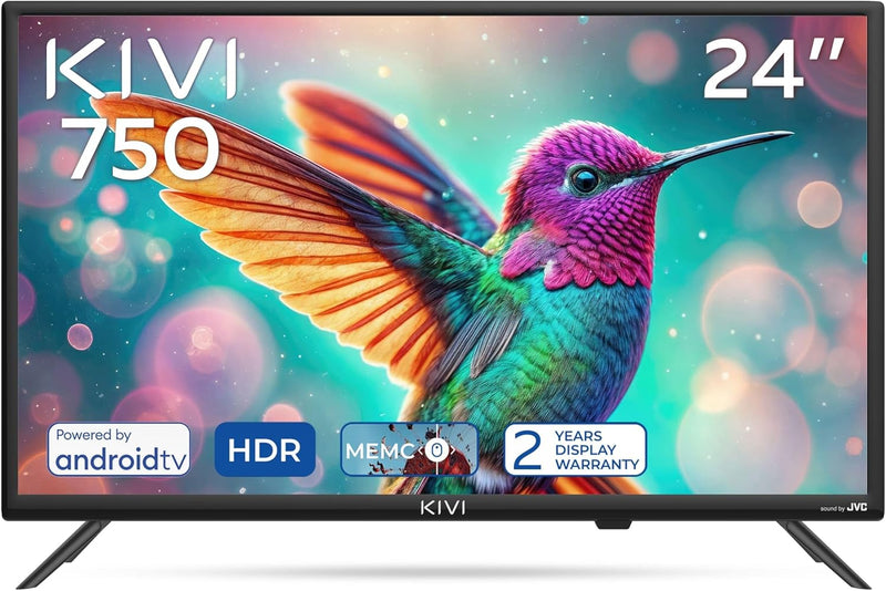 KIVI 24H750NB Smart TV Rahmenlos – Fernseher 24 Zoll HD, Smart TV, MVA Panel, HDR, Android 11, WLAN