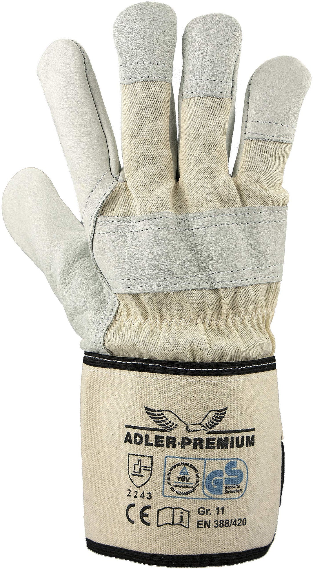ASATEX Rindnarbenleder-Handschuh ADLER-PREMIUM, naturfarben, Gr. 10 (12 Paar), 10