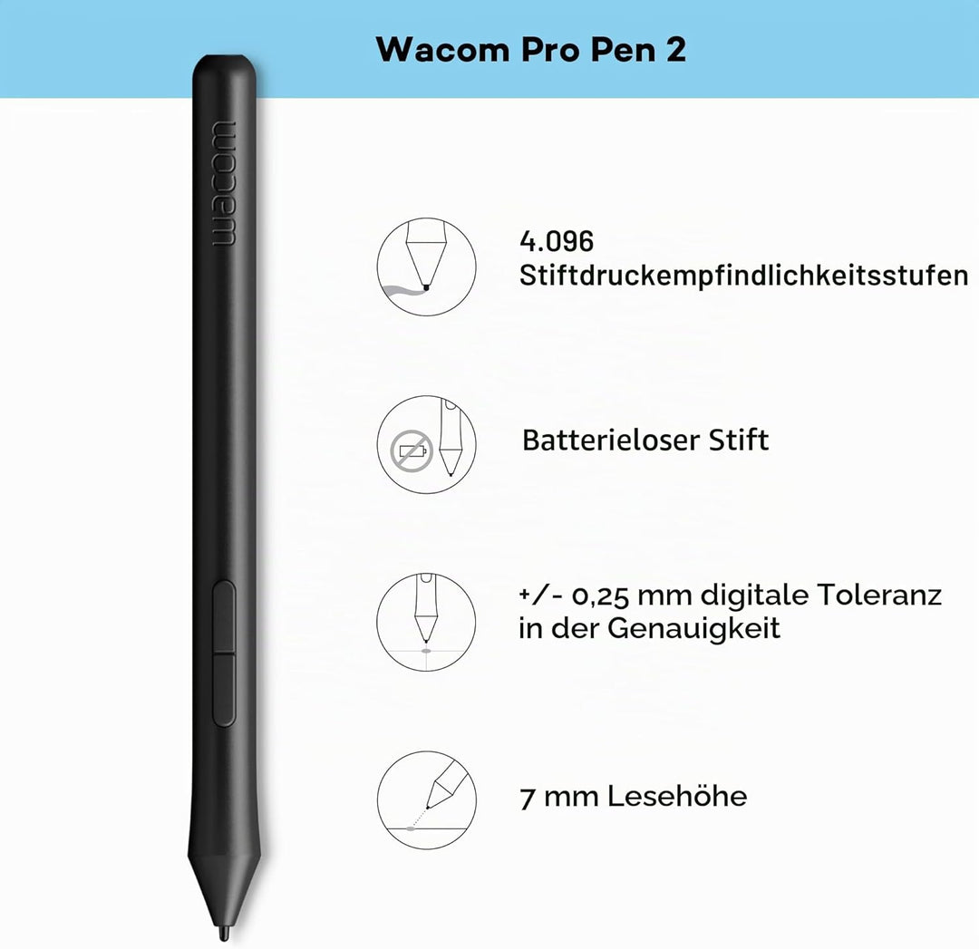 One by Wacom Stifttablett mit drucksensitivem Stift, geeignet für Windows, Mac & Chromebook, Medium,
