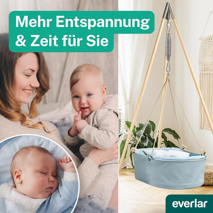 everlar® Feder für Babywiege I Perfekte Einschlafhilfe Made in EU I Für raschen & ruhigen Schlaf I F