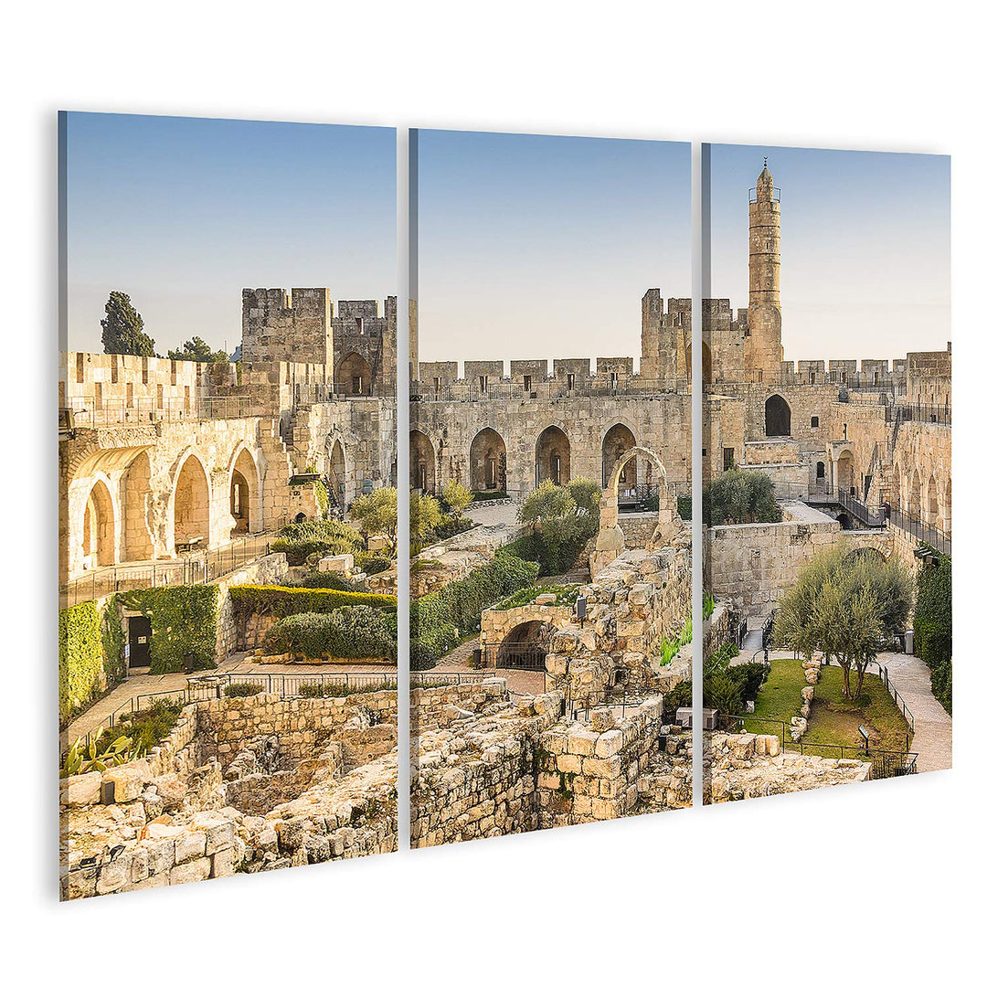 islandburner Bild auf Leinwand Jerusalem Israel Am Davidsturm Bilder Wandbilder Poster Leinwand 130x