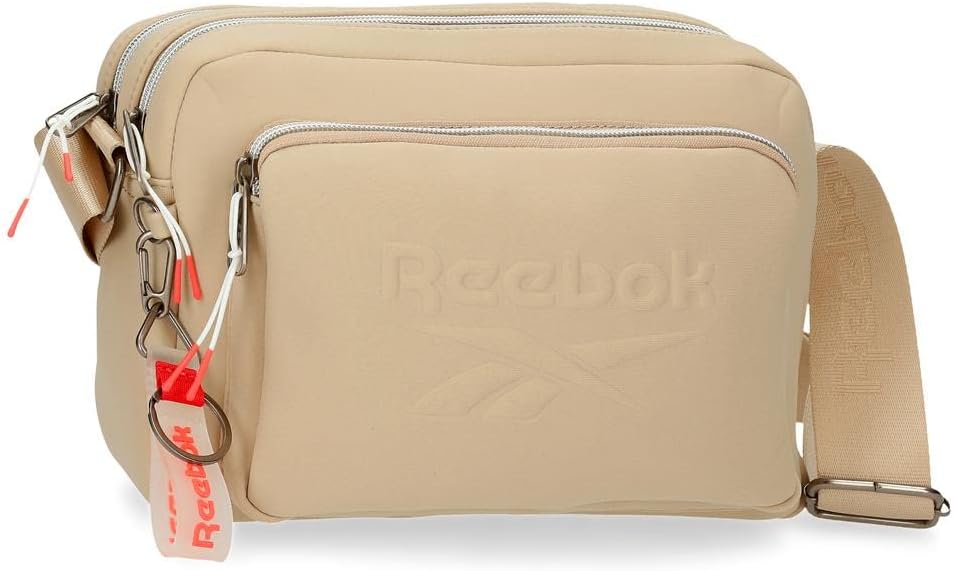 Reebok Noah Flat Umhängetasche Beige 19x13x3 cm Polyester Bandolera plana Taupe, Bandolera plana Tau