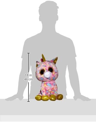 Carletto Ty TY36819 Fantasia Beanie Boos Einhorn 36819-Plüschtier-Fantasia-Einhorn mit Glitzeraugen,