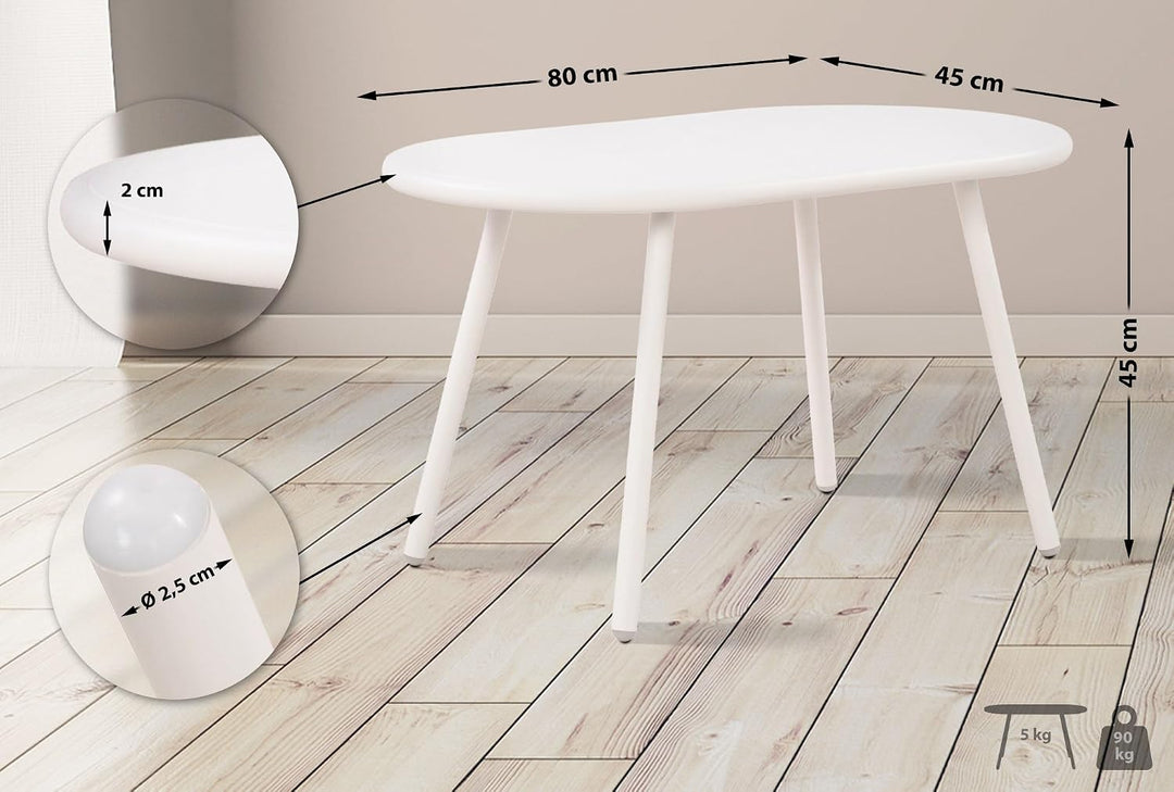 CLP Couchtisch Velva I Ovaler Loungetisch für draussen und drinnen I Gartentisch wetterfest und UV-b