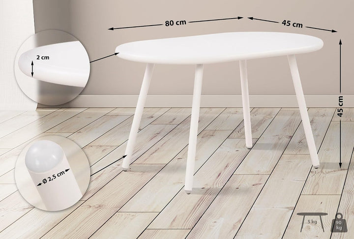 CLP Couchtisch Velva I Ovaler Loungetisch für draussen und drinnen I Gartentisch wetterfest und UV-b