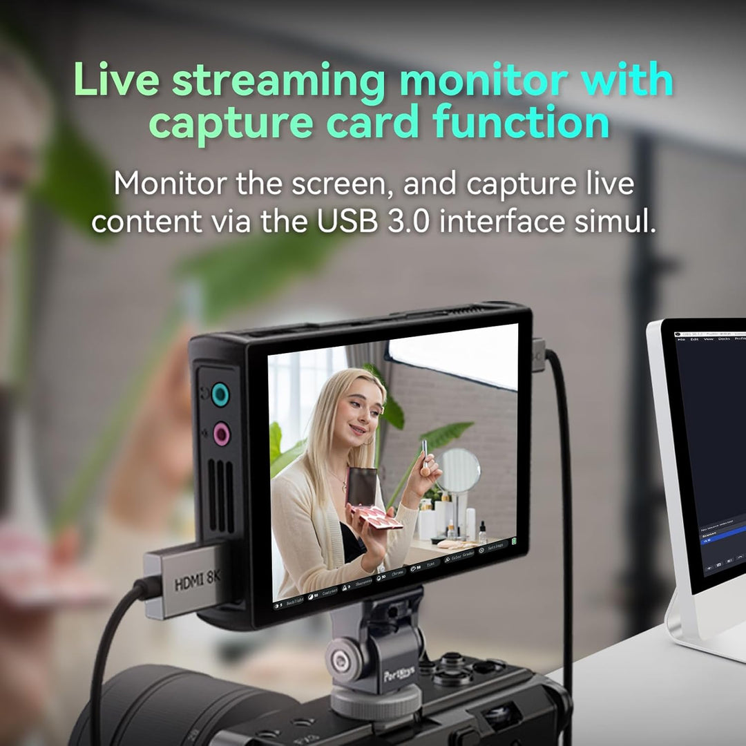 Portkeys PL5 Kamera Field Monitor 5,4 Zoll Touchscreen 3D LUT USB3.0 360° einstellbare Farbe 1920x10