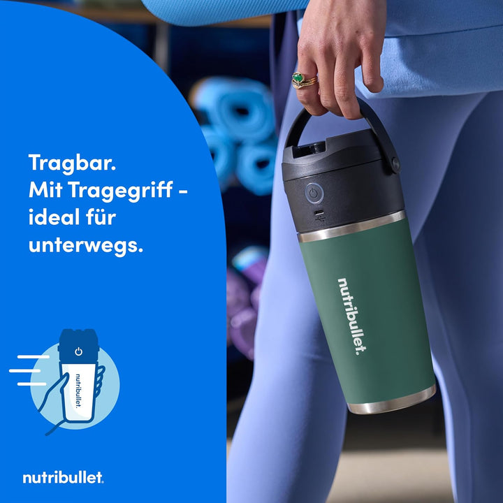 nutribullet Flip NBP016EUC, tragbarer Mixer mit Thermobecher (590 ml), hält Getränke 24 Stunden kalt