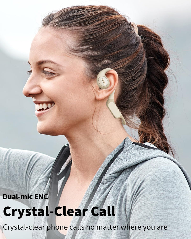 TOZO OpenReal True Kopfhörer Kabellos Bluetooth 5.3 Tastensteuerung Open Ear Ohrhörer Dual-Mic Anruf