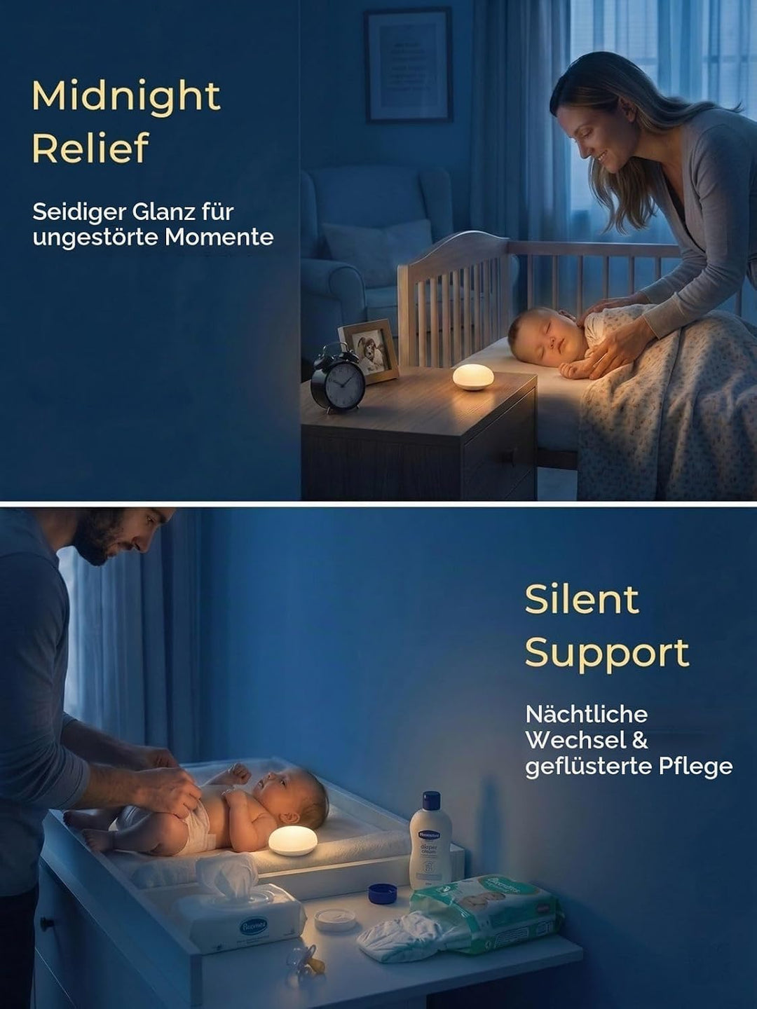 Anico Baby Night Light, Minimalist Nursery Lamp for Breastfeeding, Soft BPA-Free Silicone Touch, Eye