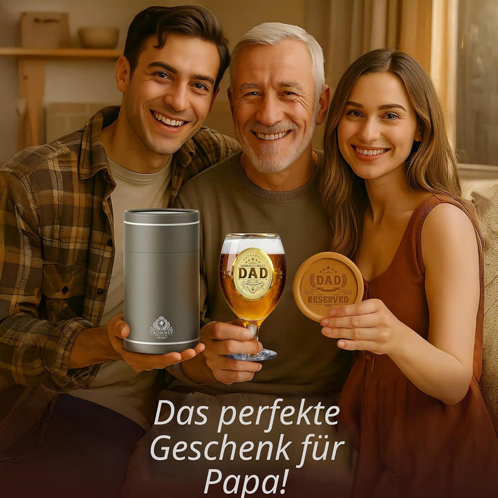 CROWNLY CRYSTAL® Personalisierte Geschenke Papa Geschenk Geburtstag Weihnachtsgeschenke für Papa Vat