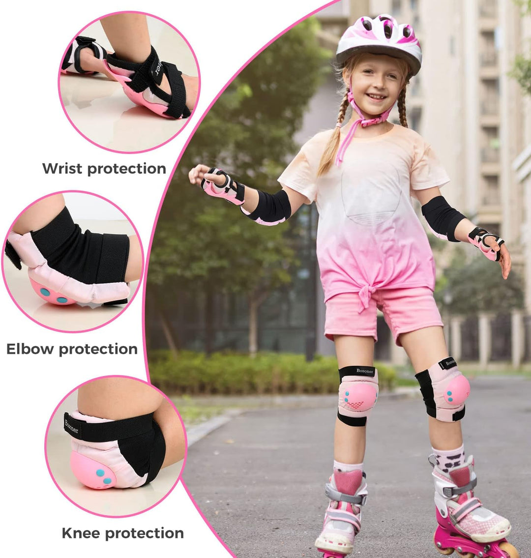 BOSONER Knieschoner Kinder Schoner Inliner Protektoren 6er Set Schützer Inliner Inline Skates Knie U