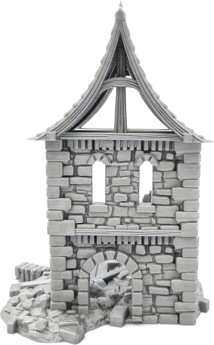 QP3D - Battle Ruined Medieval Building - Fantasy House Terrain Scenery for Tabletop & RPG 28-32mm Mi