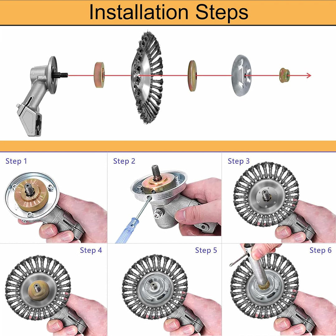 Unkrautbürste Freischneider,8 Zoll Profi Wildkrautbürste für Stihl Motorsense,Drahtbürste Freischnei