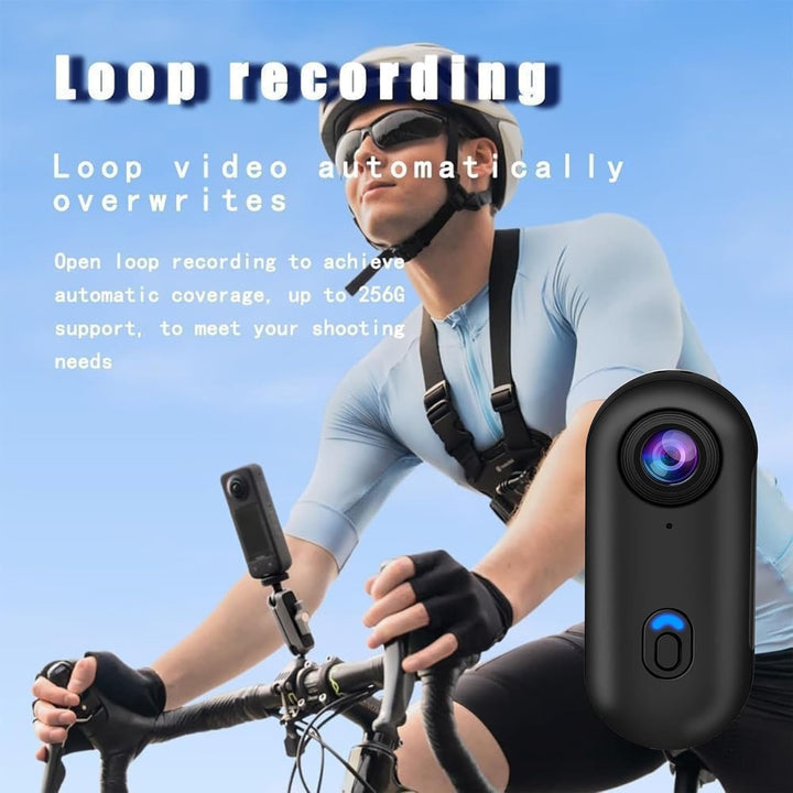 Mini Action Cam 4K,Tragbare Kamera mit 360° Drehbarem Clip und Magnetclip,Wasserdichter 4K-Körperkam
