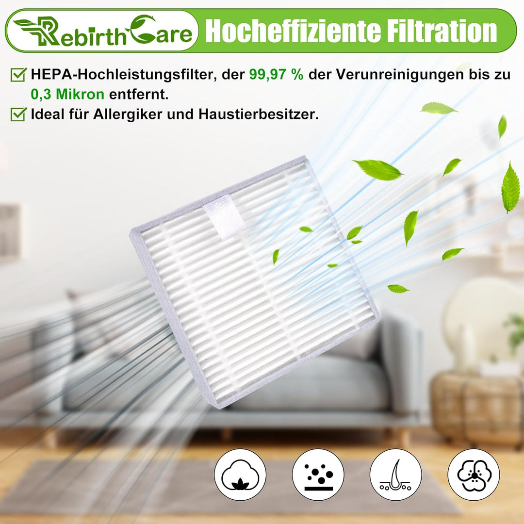 Rebirthcare 21 Stück Zubehör für AIRROBO T20/T20+ Saugroboter ersatzteile, 6 Staubbeutel 1 Hauptbürs