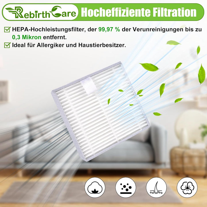 Rebirthcare 21 Stück Zubehör für AIRROBO T20/T20+ Saugroboter ersatzteile, 6 Staubbeutel 1 Hauptbürs